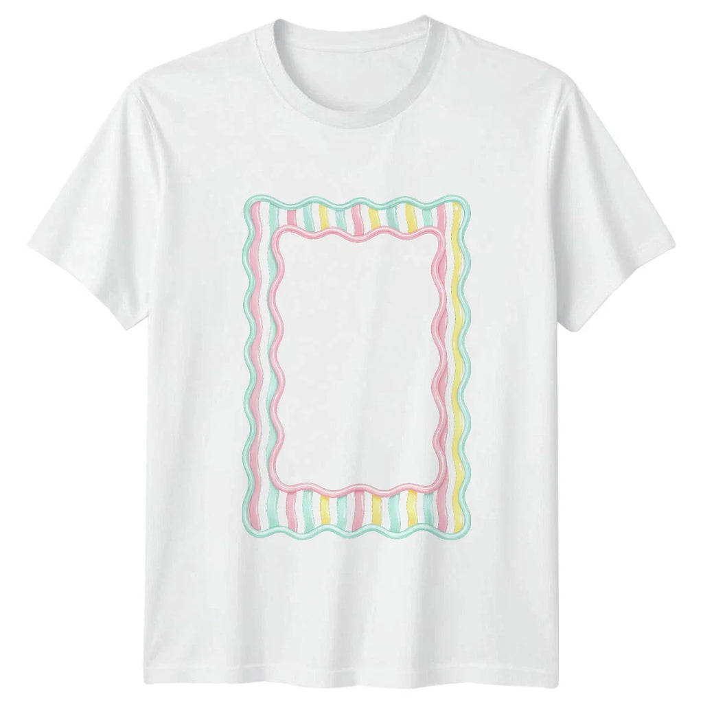 Summer Preppy Pastel Wavy Frame Womens T-Shirt Preppy Aesthetic Gift For Her Unisex T-shirt, Sweatshirt, Hoodie, Long Sleeve Tee - T-Shirt, Sweatshirt, Hoodie