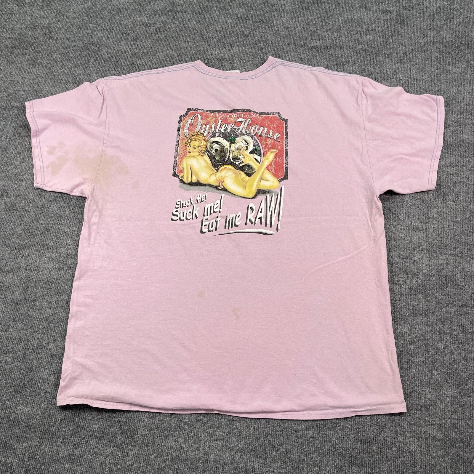 New Orleans Oyster House Shirt 2XL 25x29 Pastel Purple Unisex T-shirt, Sweatshirt, Hoodie, Long Sleeve Tee - T-Shirt, Sweatshirt, Hoodie