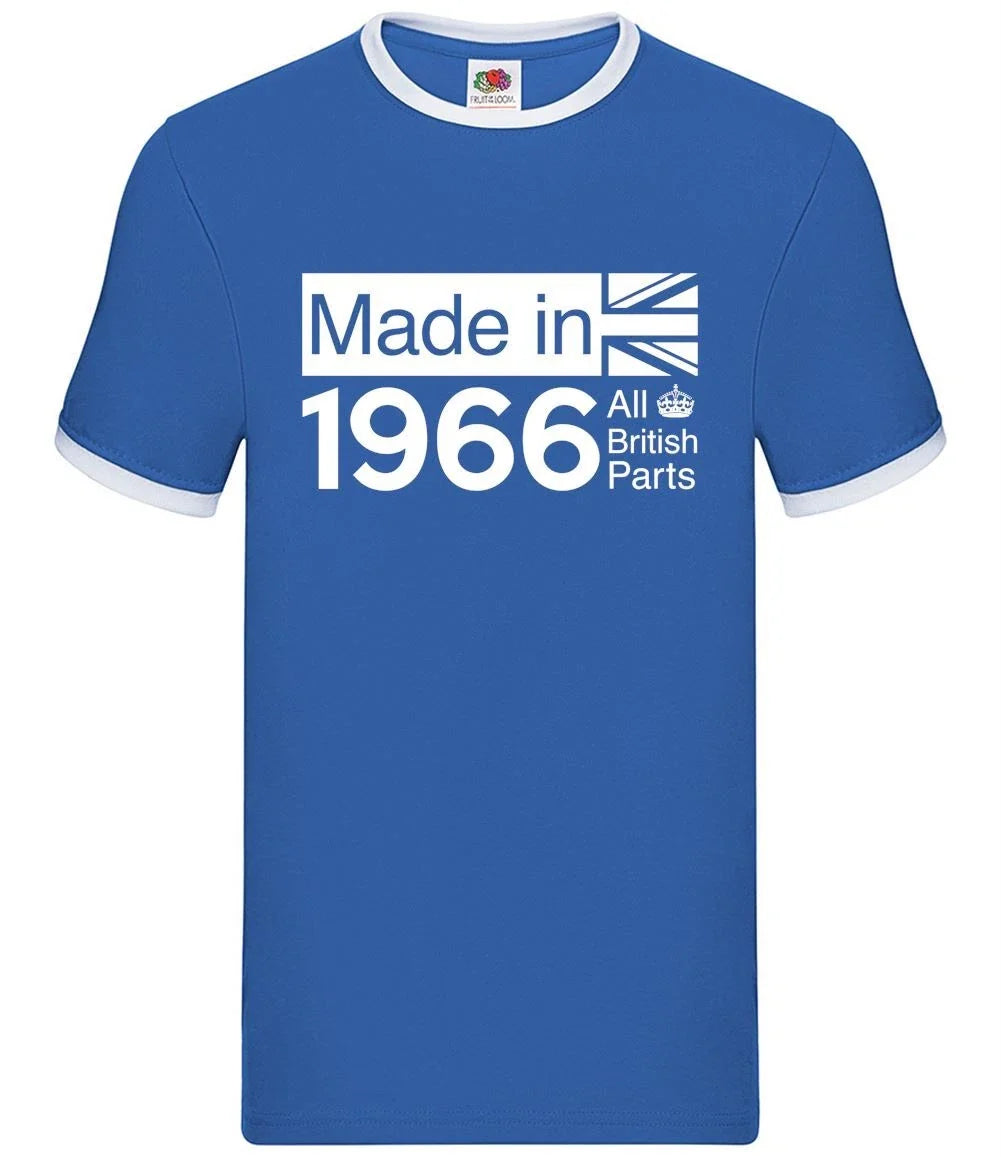 All British Parts 1966 - Mens Ringer - 58th Birthday Gift Present 58 Idea Unisex T-shirt, Sweatshirt, Hoodie, Long Sleeve Tee - T-Shirt, Sweatshirt, Hoodie