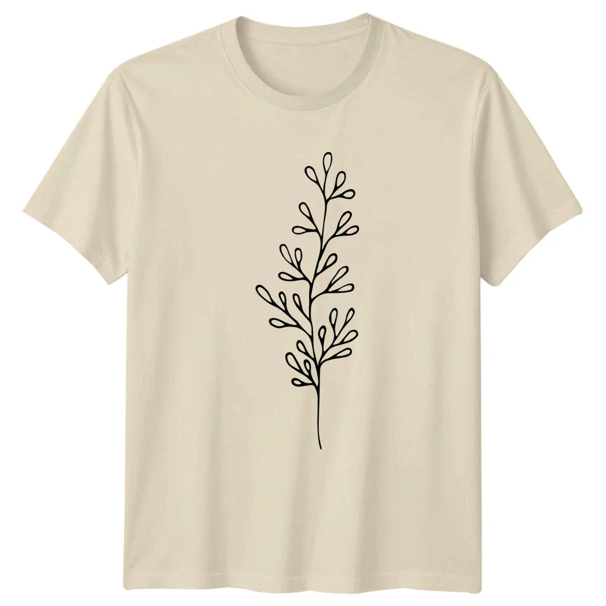 Minimalist Boho Style Botanical Foliage T-Shirt Line Art Nature Christmas Unisex T-shirt, Sweatshirt, Hoodie, Long Sleeve Tee - T-Shirt, Sweatshirt, Hoodie