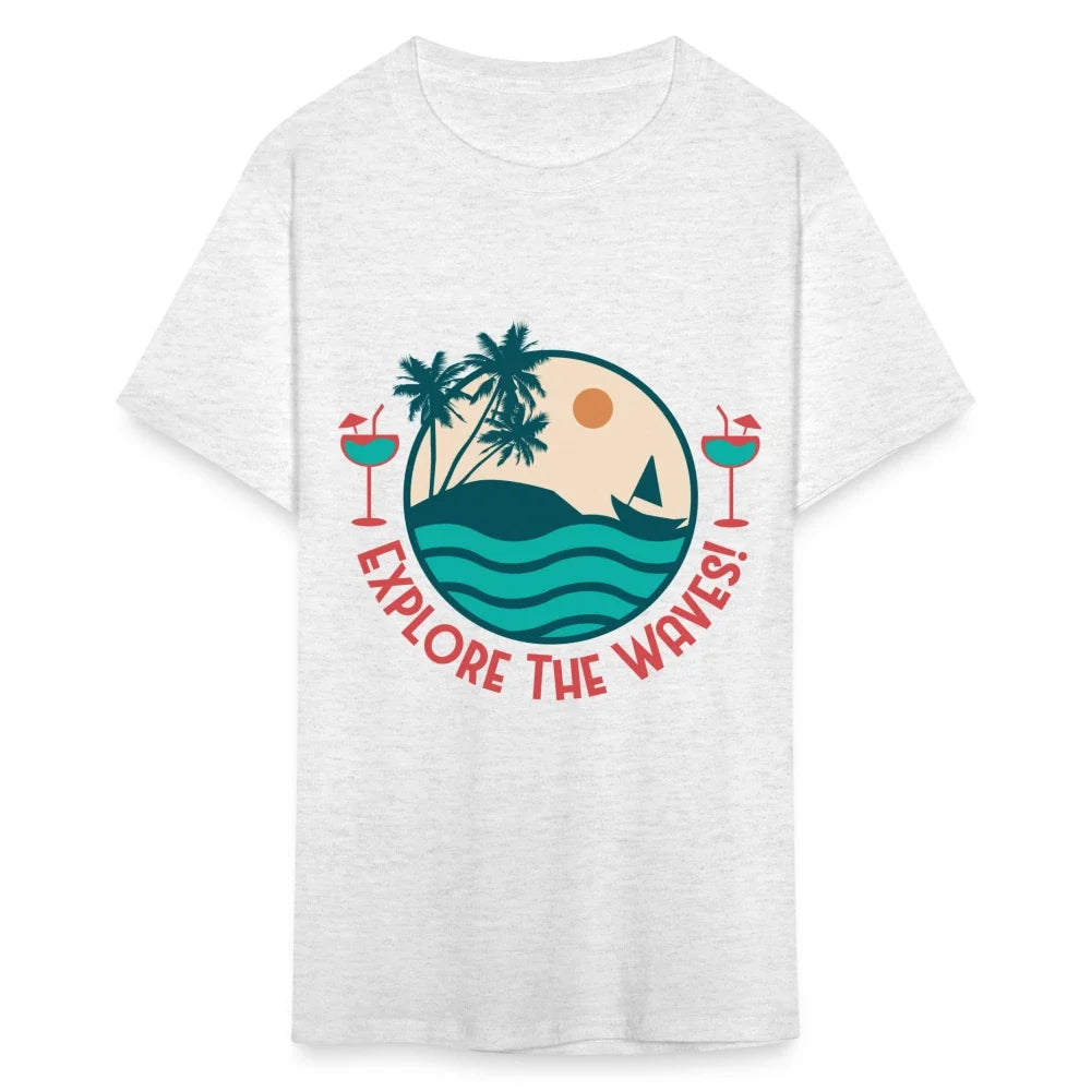 Explore the Waves shirt Surfboard Surfing Ocean Sunset Boat Wine T-Shirt S-6XL Unisex T-shirt, Sweatshirt, Hoodie, Long Sleeve Tee - T-Shirt, Sweatshirt, Hoodie