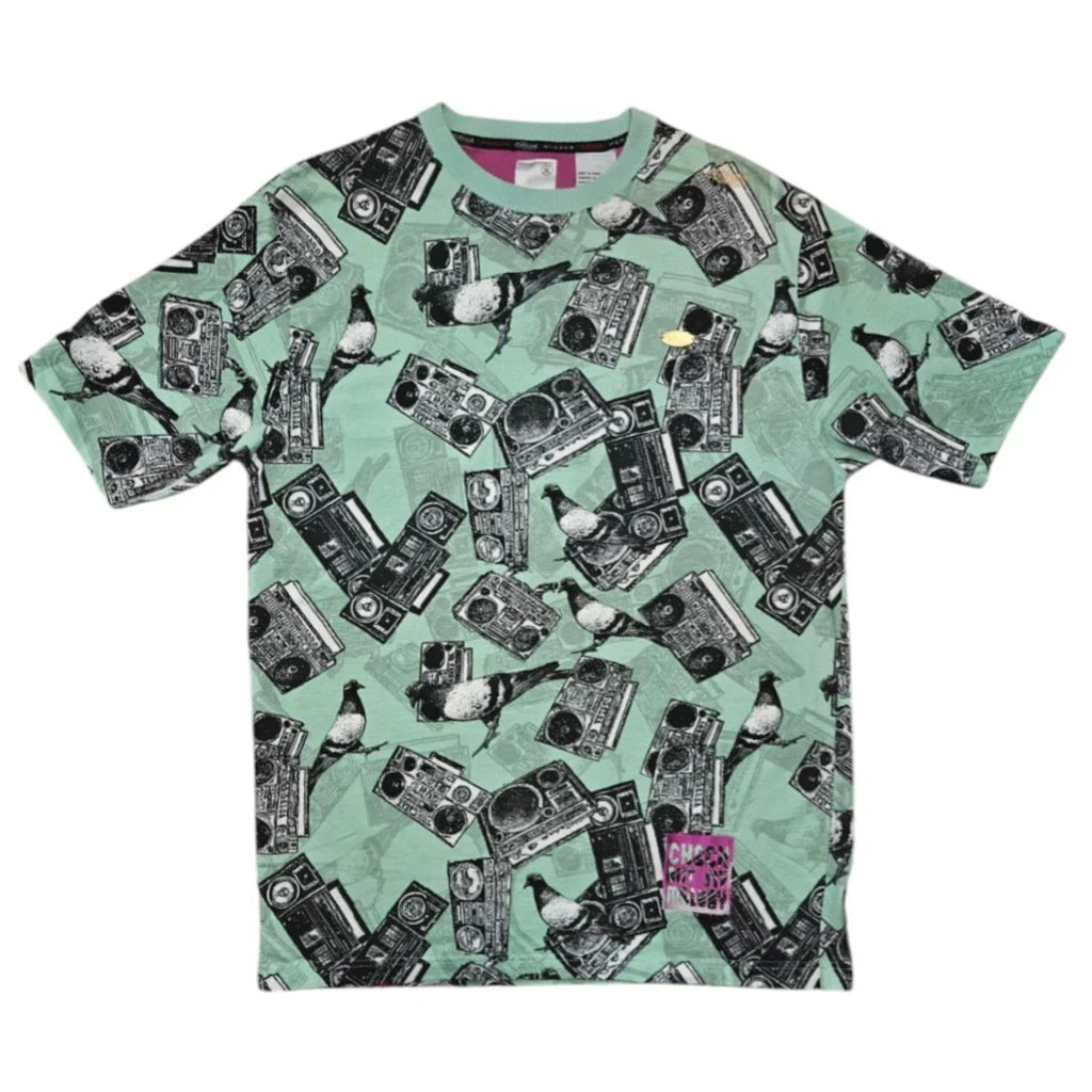 Parish T Shirt Men's 2XL XXL Graphic Pigeon Bird Boombox Green Melody Black Y2K Unisex T-shirt, Sweatshirt, Hoodie, Long Sleeve Tee - T-Shirt, Sweatshirt, Hoodie