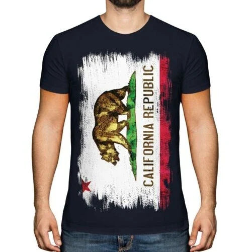 Kalifornien Bundesstaat Grunge Flagge Herren T-Shirt Hemd Jersey Geschenk Unisex T-shirt, Sweatshirt, Hoodie, Long Sleeve Tee - T-Shirt, Sweatshirt, Hoodie