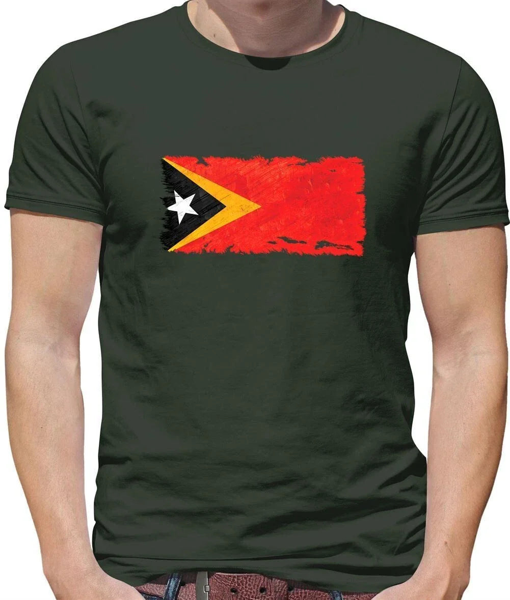East Timor Grunge Stile Bandiera - T-Shirt - Timor-Leste Dili Asia Campagna Unisex T-shirt, Sweatshirt, Hoodie, Long Sleeve Tee - T-Shirt, Sweatshirt, Hoodie
