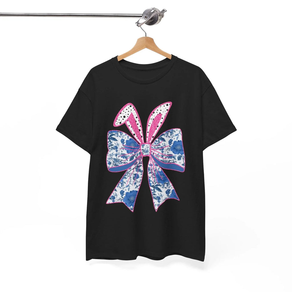 Easter Blue Floral Bow Floral T-Shirt - Unique Flower Tee for Creative Outfits Unisex T-shirt, Sweatshirt, Hoodie, Long Sleeve Tee - T-Shirt, Sweatshirt, Hoodie