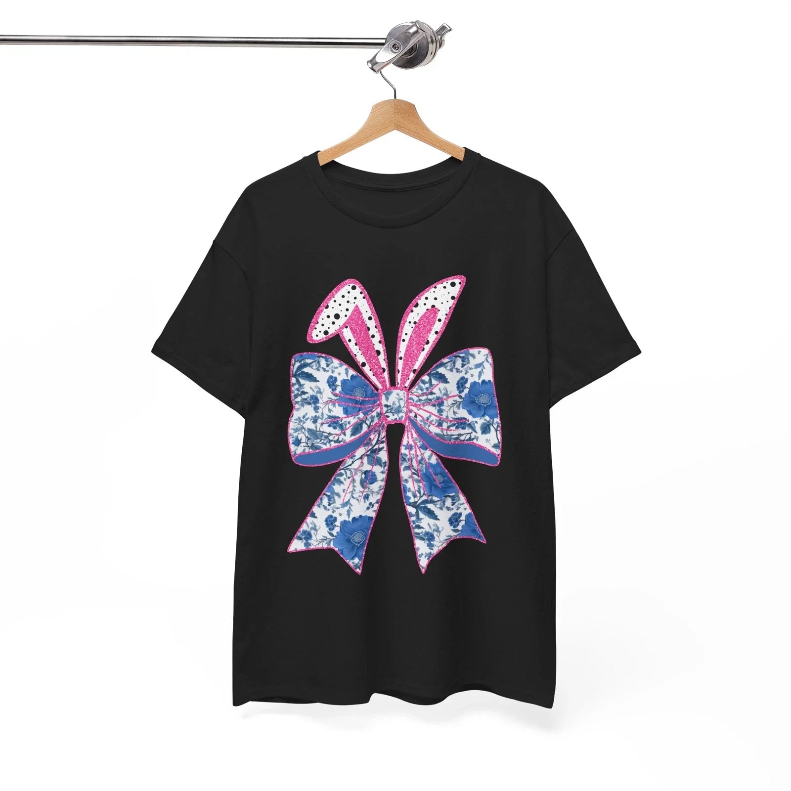 Easter Blue Floral Bow Floral T-Shirt - Unique Flower Tee for Creative Outfits Unisex T-shirt, Sweatshirt, Hoodie, Long Sleeve Tee - T-Shirt, Sweatshirt, Hoodie