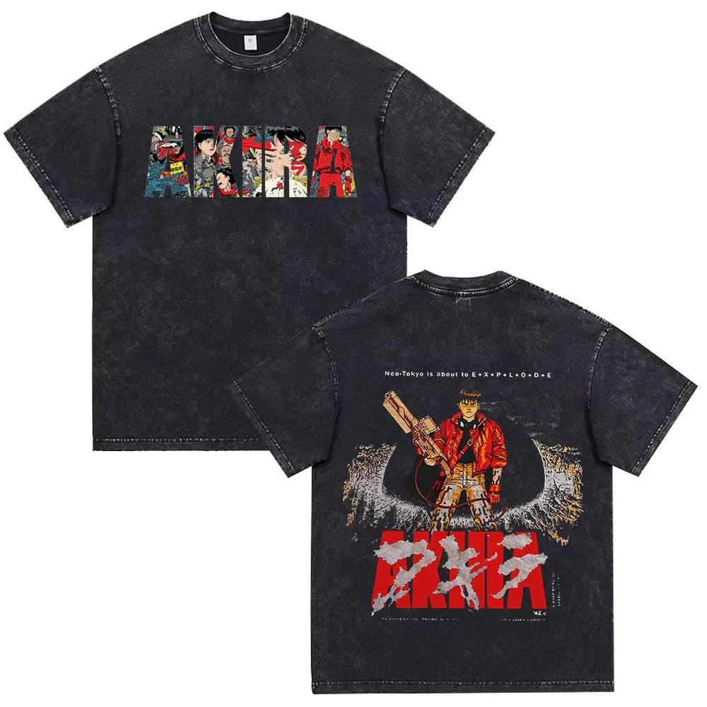 Akira Anime Shotaro Kaneda Washed Black Graphic Shirt Vintage Y2K Streetwear Tee Unisex T-shirt, Sweatshirt, Hoodie, Long Sleeve Tee - T-Shirt, Sweatshirt, Hoodie