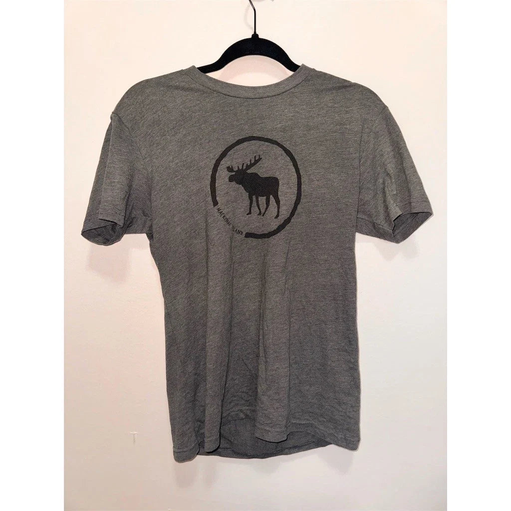 Next Level Apparel T-Shirt Men's Small Gray Moose Graphic Mackinac Island Unisex T-shirt, Sweatshirt, Hoodie, Long Sleeve Tee - T-Shirt, Sweatshirt, Hoodie