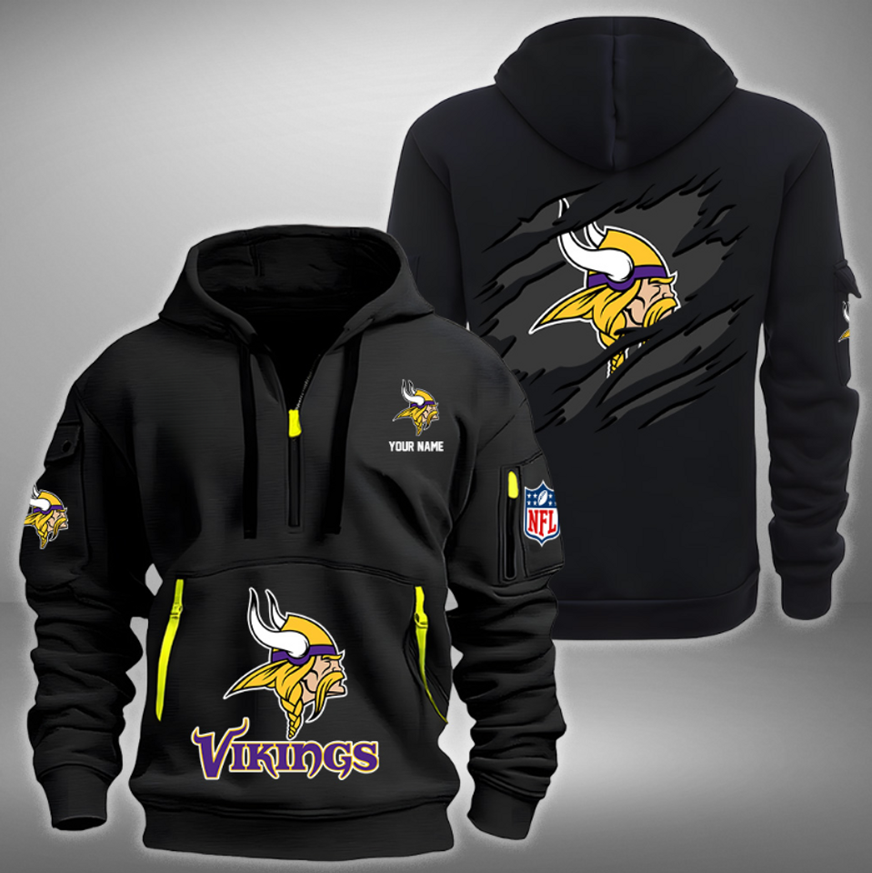 Personalize Minnesota Vikings Football Team Quarter Zip Hoodie Unisex T-shirt, Sweatshirt, Hoodie, Long Sleeve Tee - T-Shirt, Sweatshirt, Hoodie