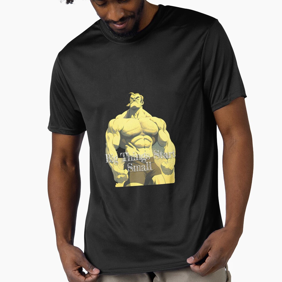Big Things Start SmallDesignBodybuilding Fitness Gym Workout Exercise Merch Print Design by tengamerx - T-Shirt, Sweatshirt, Hoodie