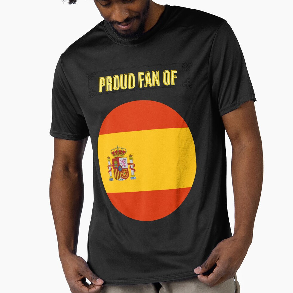 FAN OF SPAIN; DURING WOLRD CUP 2022 IN QATAR by JM INSPIRES Unisex T-shirt, Sweatshirt, Hoodie, Long Sleeve Tee - T-Shirt, Sweatshirt, Hoodie