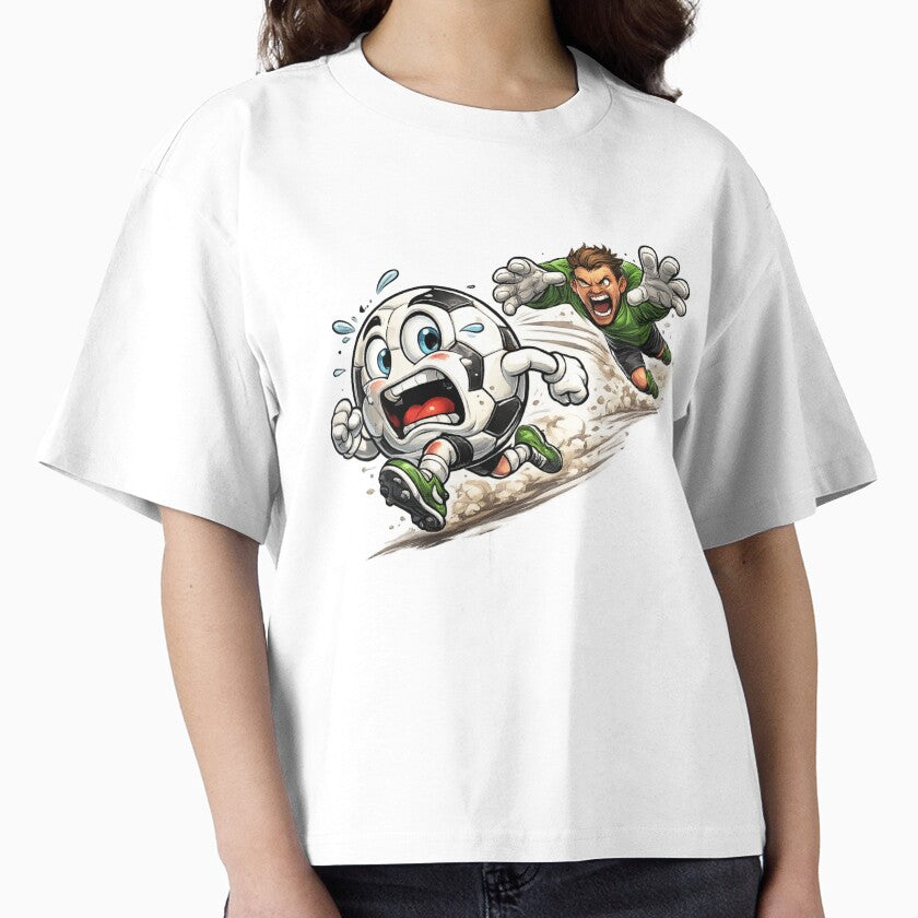Scared Soccer Ball Running from Angry Goalkeeper  Funny Football Cartoon Art | Soccer Humor Gift by irfanshikh - T-Shirt, Sweatshirt, Hoodie