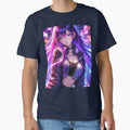 Hypnotic Neon Anime Girl  Cyberpunk Waifu Aesthetic Glow by AnimDream Unisex T-shirt, Sweatshirt, Hoodie, Long Sleeve Tee - T-Shirt, Sweatshirt, Hoodie