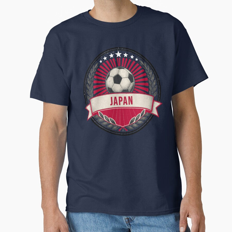 Japan Vintage Soccer Crest  Retro Japanese Football Badge Fan Emblem by icemanphotos Unisex T-shirt, Sweatshirt, Hoodie, Long Sleeve Tee - T-Shirt, Sweatshirt, Hoodie
