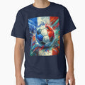 France Soccer Ball Art Dynamic Football Painting in French Flag Colors by ssmg80 Unisex T-shirt, Sweatshirt, Hoodie, Long Sleeve Tee - T-Shirt, Sweatshirt, Hoodie