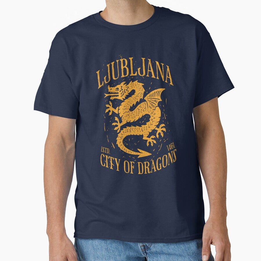 Ljubljana Slovenia Est 1461 "City of Dragons" by The Masked Designer Unisex T-shirt, Sweatshirt, Hoodie, Long Sleeve Tee - T-Shirt, Sweatshirt, Hoodie