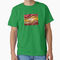 Spain Football Wave Design | Spanish Soccer Fan Minimal Artwork by Adham2001 Unisex T-shirt, Sweatshirt, Hoodie, Long Sleeve Tee - T-Shirt, Sweatshirt, Hoodie