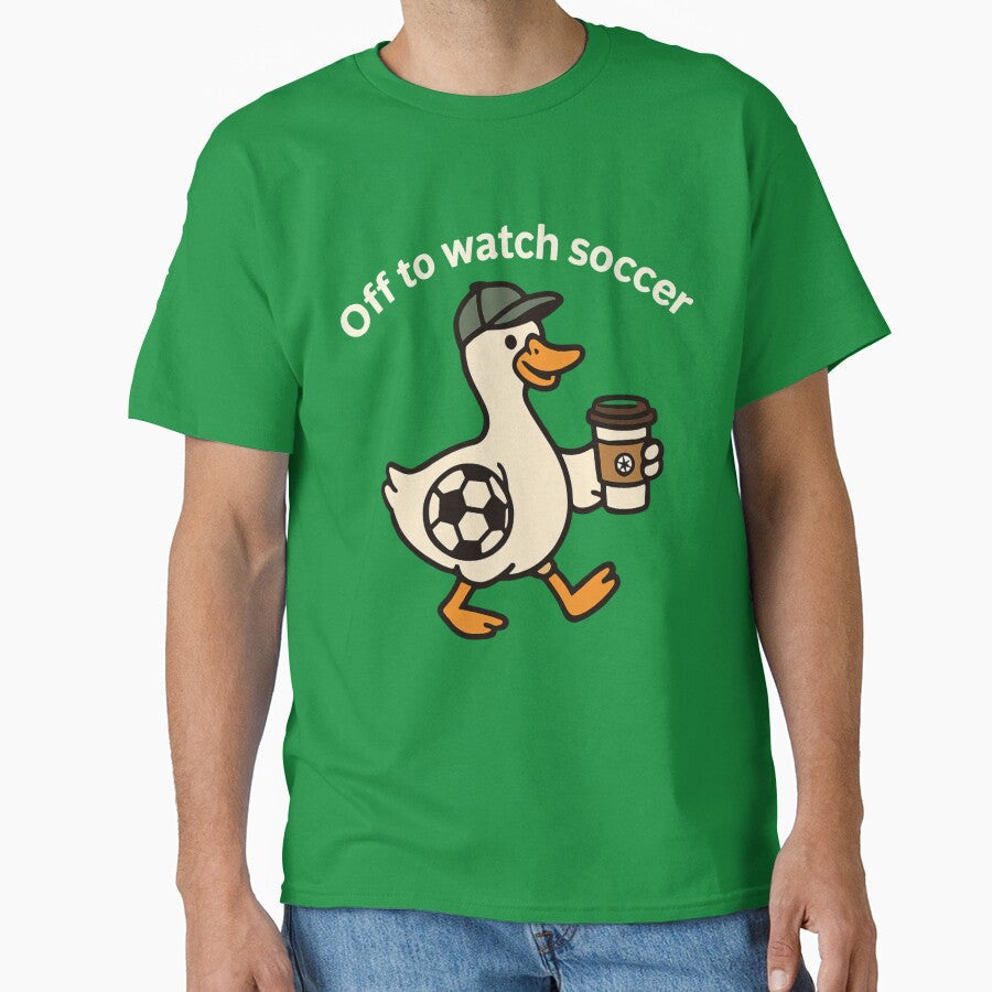 Off To Watch Soccer Duck by SiarheiYur Unisex T-shirt, Sweatshirt, Hoodie, Long Sleeve Tee - T-Shirt, Sweatshirt, Hoodie