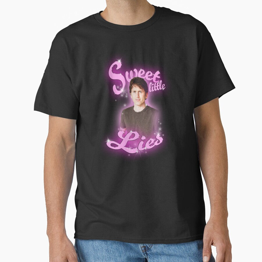 Todd Howard | Sweet Little Lies Meme Art by damnoklou Unisex T-shirt, Sweatshirt, Hoodie, Long Sleeve Tee - T-Shirt, Sweatshirt, Hoodie