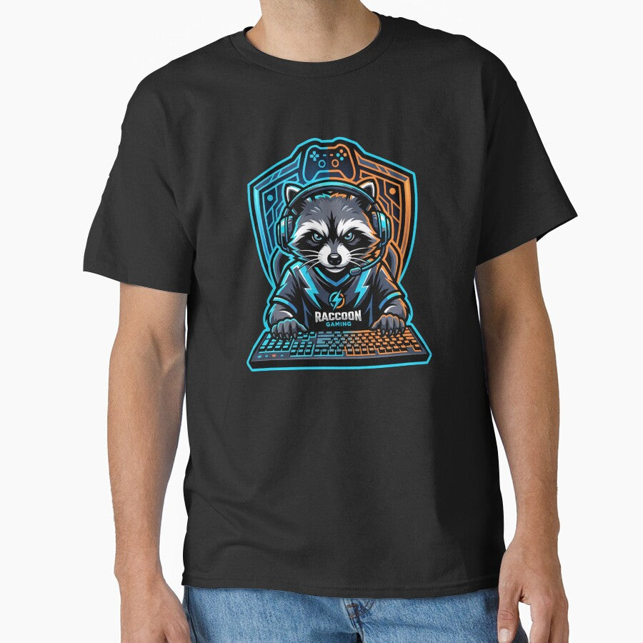 Raccoon Gaming  Esports Pro Mascot by Bare Minimum Zen Unisex T-shirt, Sweatshirt, Hoodie, Long Sleeve Tee - T-Shirt, Sweatshirt, Hoodie
