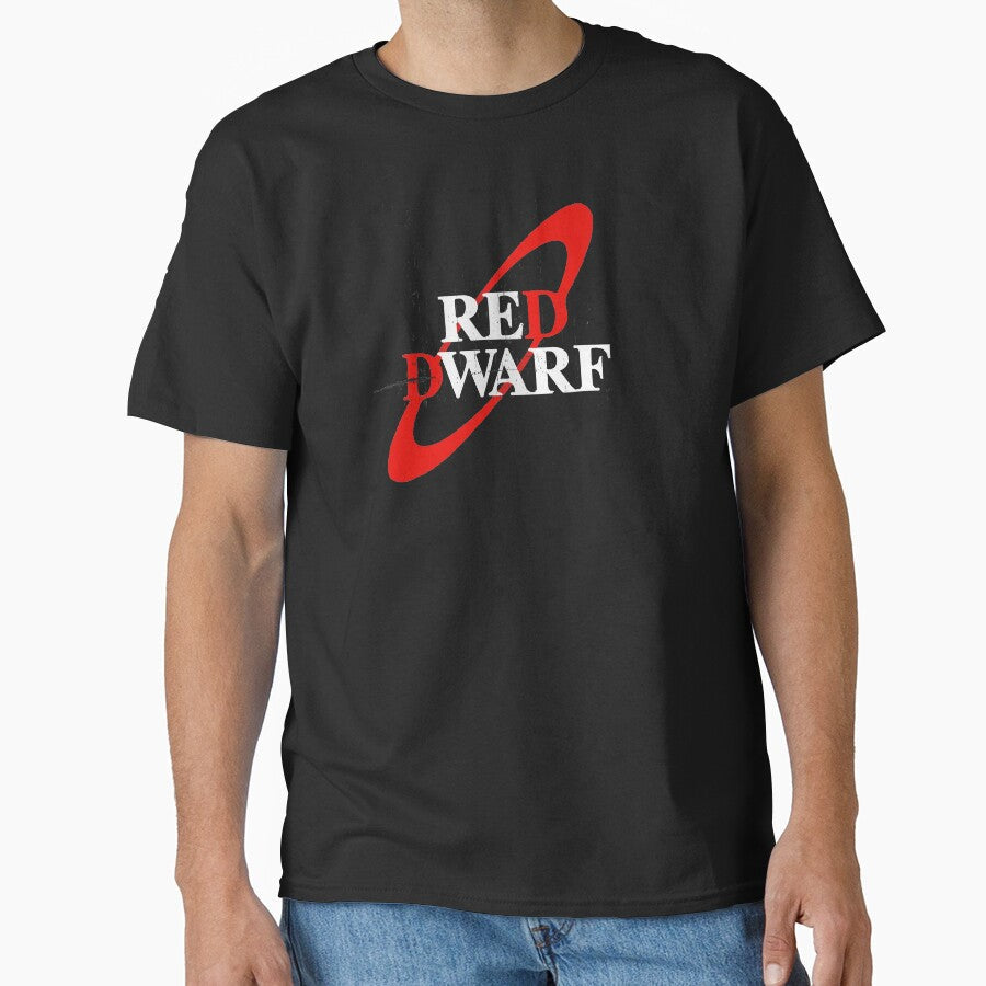Distressed Red Dwarf Logo by arrowroottees Unisex T-shirt, Sweatshirt, Hoodie, Long Sleeve Tee - T-Shirt, Sweatshirt, Hoodie