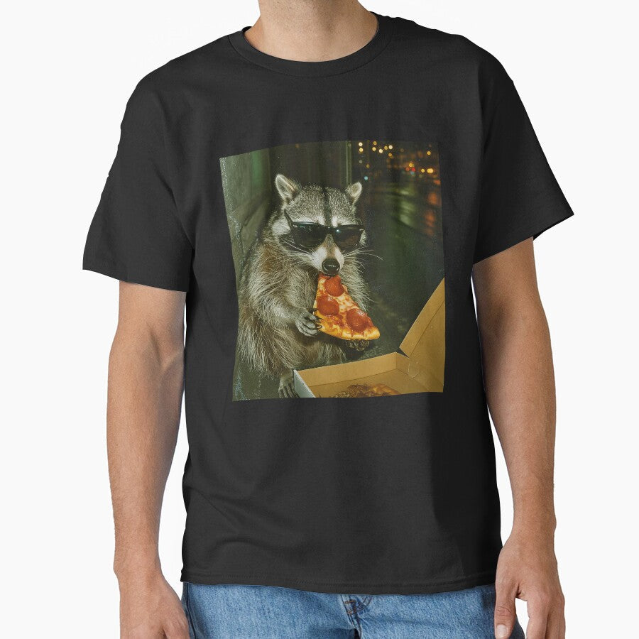 Raccoon Eating Pizza Vintage Meme by MelenebStore Unisex T-shirt, Sweatshirt, Hoodie, Long Sleeve Tee - T-Shirt, Sweatshirt, Hoodie