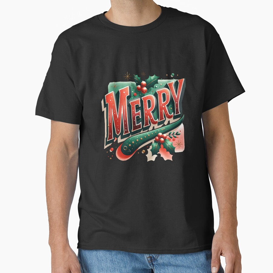 Merry Christmas Varsity Letters  Festive Holiday Design by artedigital99 Unisex T-shirt, Sweatshirt, Hoodie, Long Sleeve Tee - T-Shirt, Sweatshirt, Hoodie