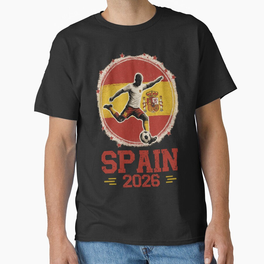 Team Spain Flag Soccer Player 2026 by legendaryskins Unisex T-shirt, Sweatshirt, Hoodie, Long Sleeve Tee - T-Shirt, Sweatshirt, Hoodie