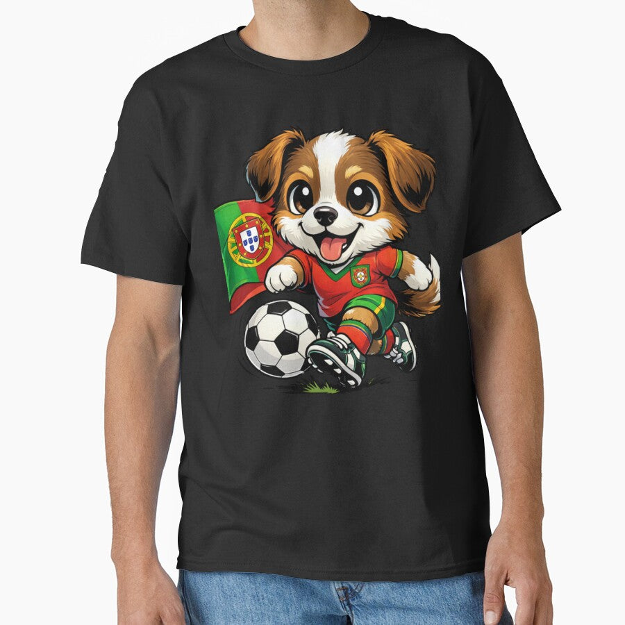 Cute Dog Portugal Soccer Fan Football Player by Tsugraf Designs Unisex T-shirt, Sweatshirt, Hoodie, Long Sleeve Tee - T-Shirt, Sweatshirt, Hoodie