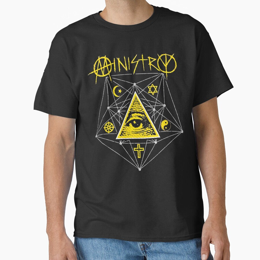 mi.nistry band logo exselna hing quality metal band by liberatemoney Unisex T-shirt, Sweatshirt, Hoodie, Long Sleeve Tee - T-Shirt, Sweatshirt, Hoodie
