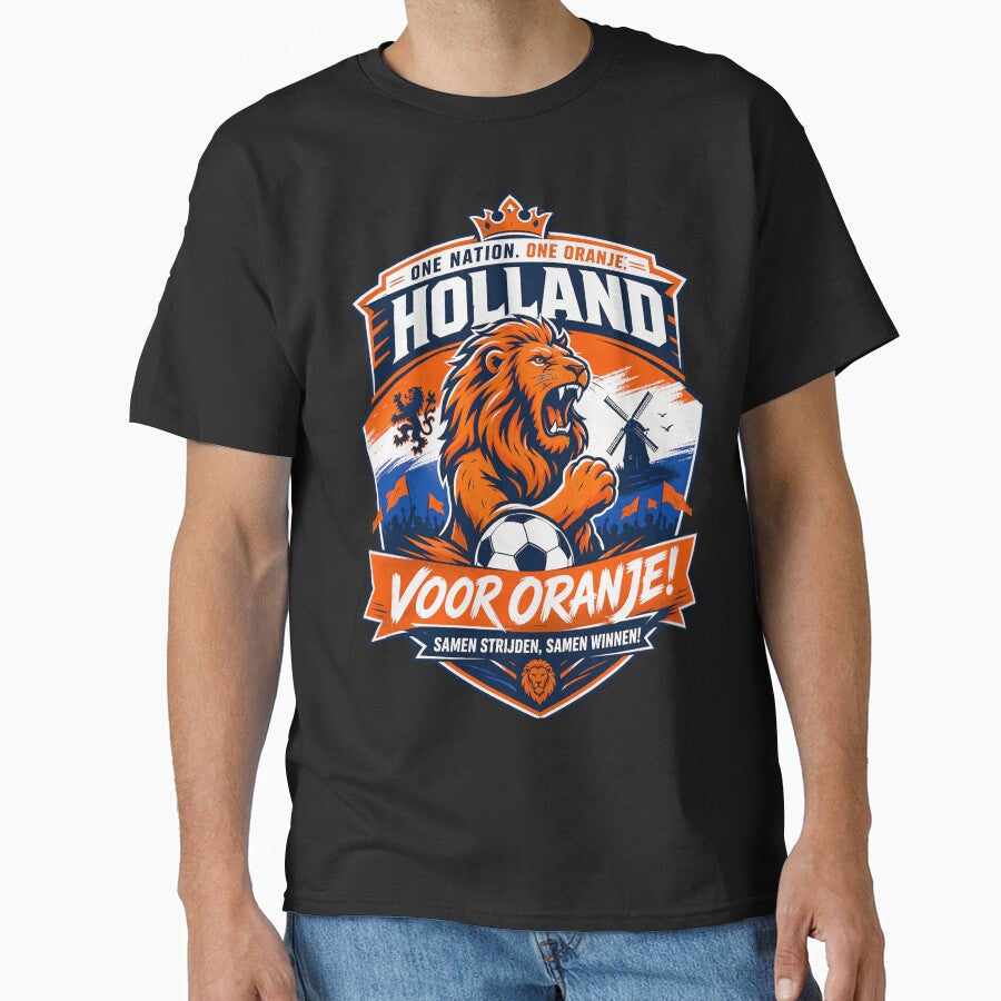 Netherlands Football Emblem, Dutch Soccer Fan Badge by Jandedan Unisex T-shirt, Sweatshirt, Hoodie, Long Sleeve Tee - T-Shirt, Sweatshirt, Hoodie