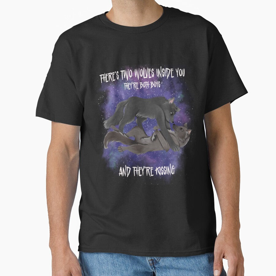 Theres two wolves inside you by STAYOKBRAND Unisex T-shirt, Sweatshirt, Hoodie, Long Sleeve Tee - T-Shirt, Sweatshirt, Hoodie