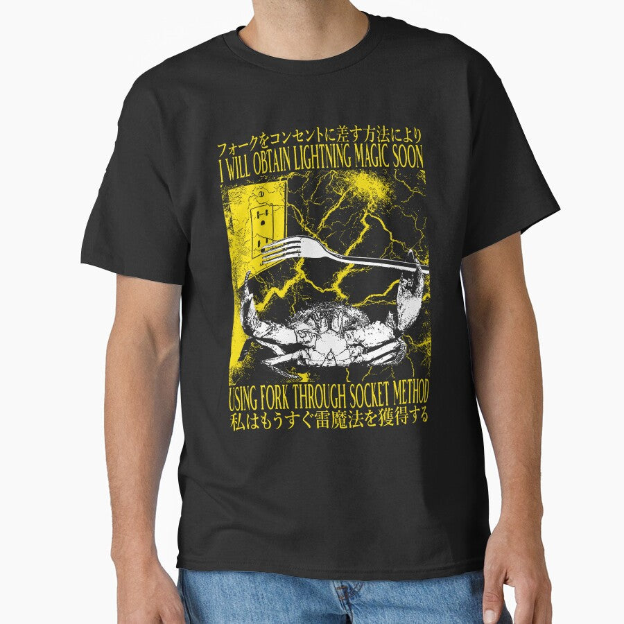 Lightning Magic Crab by VintageMedatsu Unisex T-shirt, Sweatshirt, Hoodie, Long Sleeve Tee - T-Shirt, Sweatshirt, Hoodie
