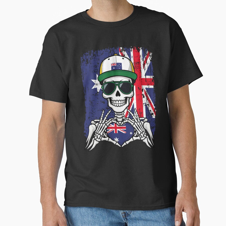 Australian Pride Skeleton Art Tee by Colorful Designs Unisex T-shirt, Sweatshirt, Hoodie, Long Sleeve Tee - T-Shirt, Sweatshirt, Hoodie