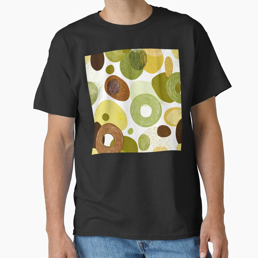 Boho Olive-Green, Yellow, And Brown Abstract Designs by DEC02 Unisex T-shirt, Sweatshirt, Hoodie, Long Sleeve Tee - T-Shirt, Sweatshirt, Hoodie