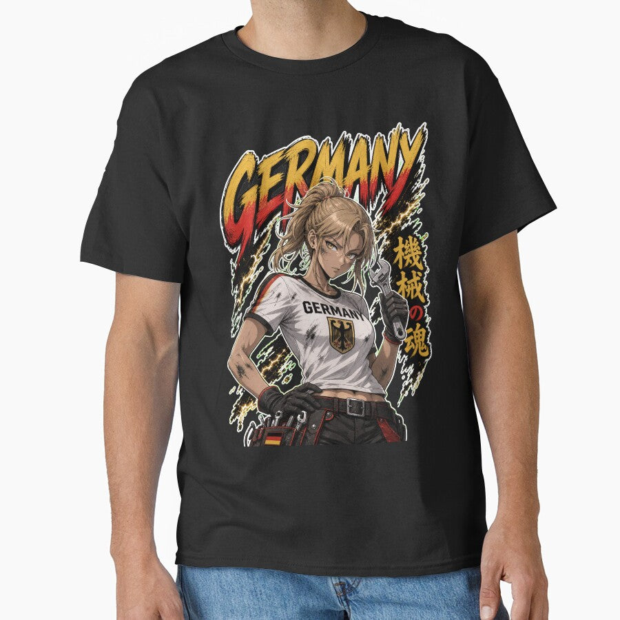Germany Anime Girl Soccer World Cup 2026 by Senpai Syndicate Unisex T-shirt, Sweatshirt, Hoodie, Long Sleeve Tee - T-Shirt, Sweatshirt, Hoodie