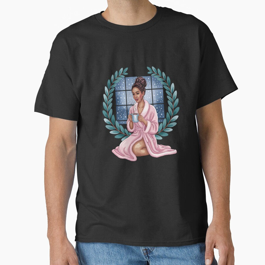 Black Christmas Watercolor Art  Festive Holiday Design by artedigital99 Unisex T-shirt, Sweatshirt, Hoodie, Long Sleeve Tee - T-Shirt, Sweatshirt, Hoodie