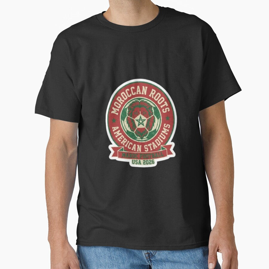 Moroccan Roots American Stadiums - Vintage Maroc Soccer 2026 by Harrak Housni Unisex T-shirt, Sweatshirt, Hoodie, Long Sleeve Tee - T-Shirt, Sweatshirt, Hoodie