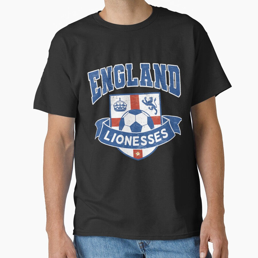 England Lionesses Football Badge (04) by madcgarment Unisex T-shirt, Sweatshirt, Hoodie, Long Sleeve Tee - T-Shirt, Sweatshirt, Hoodie