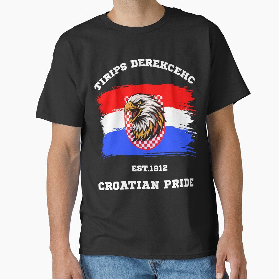 Croatia Checkered Spirit Croatian Pride Eagle Graphic by WildTrace Unisex T-shirt, Sweatshirt, Hoodie, Long Sleeve Tee - T-Shirt, Sweatshirt, Hoodie