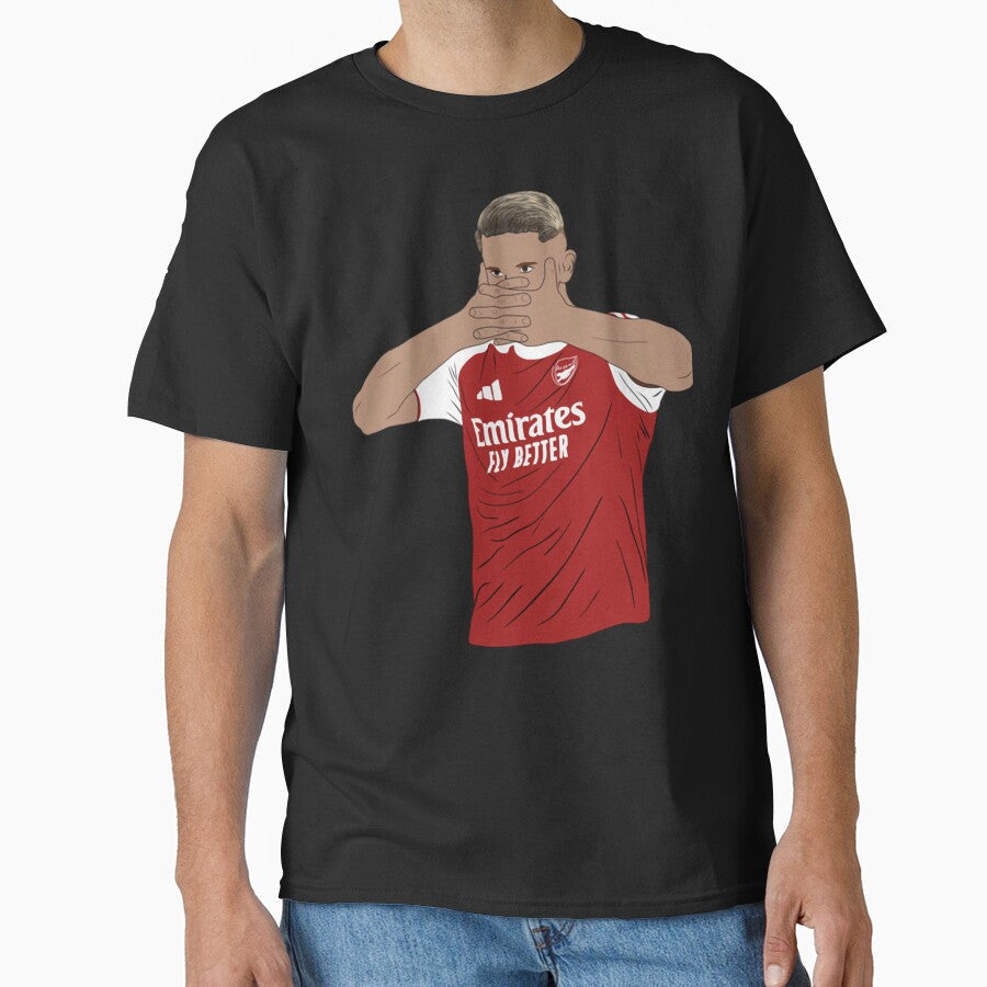 Viktor Gykeres Goal Celebration Minimalist Emirates Fly Better by emad hamdi Unisex T-shirt, Sweatshirt, Hoodie, Long Sleeve Tee - T-Shirt, Sweatshirt, Hoodie