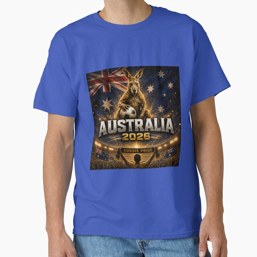 Australia 2026 Football Fan Design | Aussie Pride Kangaroo Soccer Supporter I World Cup Inspired Design by Winetastic-Art - T-Shirt, Sweatshirt, Hoodie