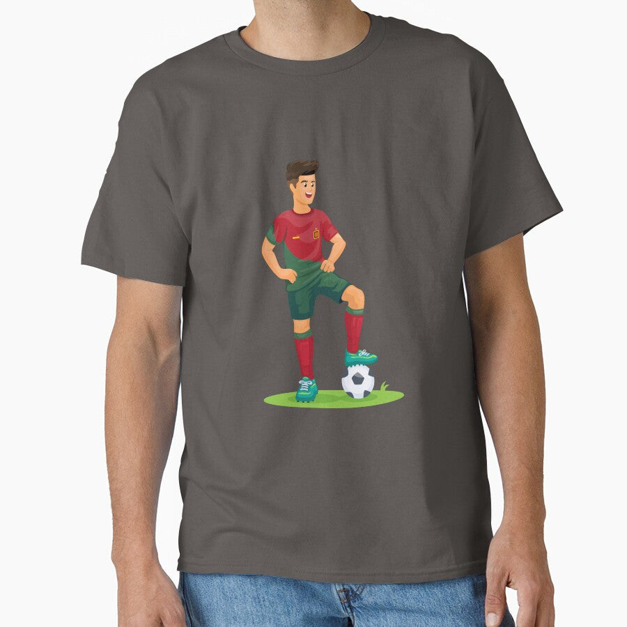 Portuguese Soccer Star Illustration - Football Player Design by debbiebento Unisex T-shirt, Sweatshirt, Hoodie, Long Sleeve Tee - T-Shirt, Sweatshirt, Hoodie