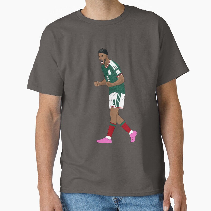 Ral Jimnez Mexico Goal Celebration by Hevding Unisex T-shirt, Sweatshirt, Hoodie, Long Sleeve Tee - T-Shirt, Sweatshirt, Hoodie