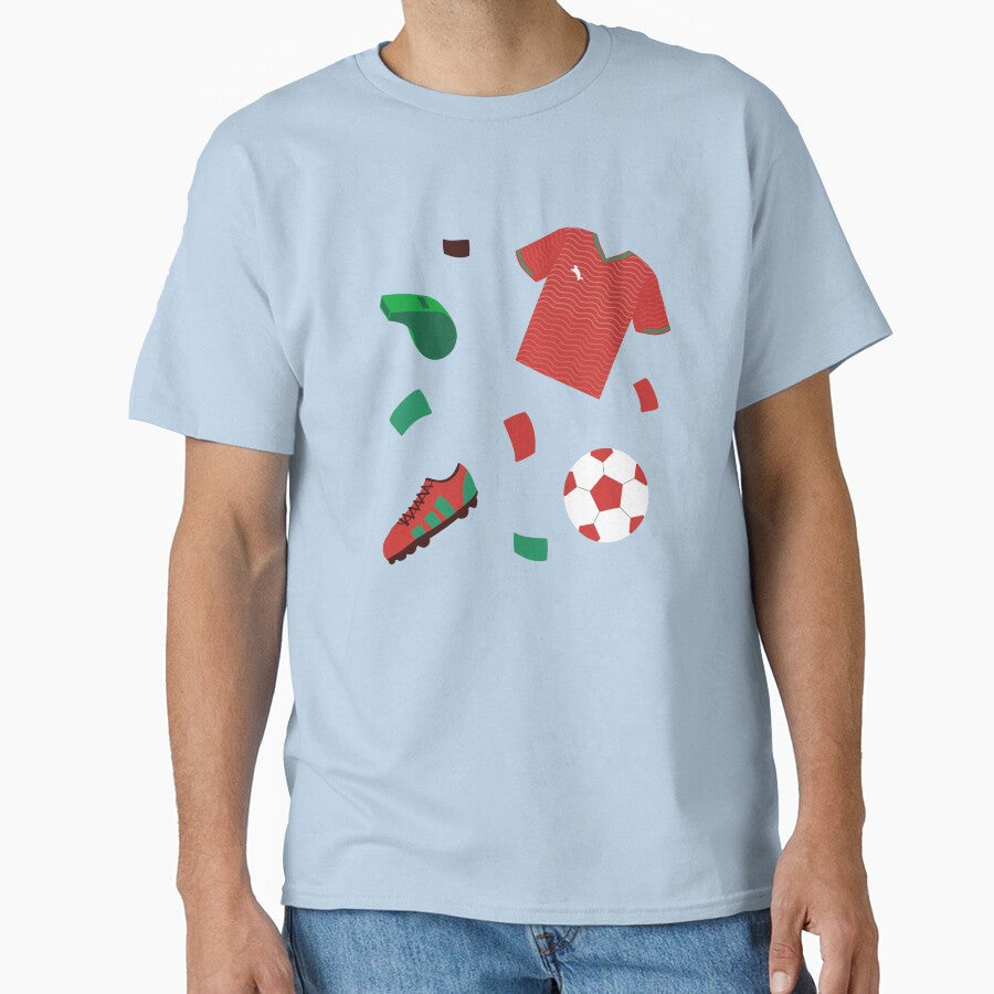 Portugal Football Kit Set  Soccer Jersey, Boots & Ball by Shorazu Unisex T-shirt, Sweatshirt, Hoodie, Long Sleeve Tee - T-Shirt, Sweatshirt, Hoodie