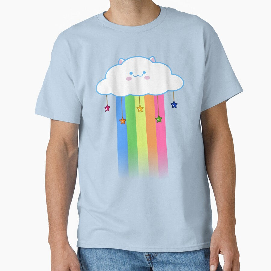 Kawaii Rainbow Cat Cloud by DesignsByHumbug Unisex T-shirt, Sweatshirt, Hoodie, Long Sleeve Tee - T-Shirt, Sweatshirt, Hoodie