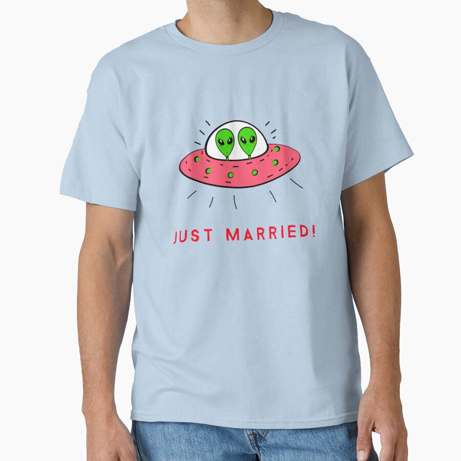 Just Married - Alien Version by guruthuma Unisex T-shirt, Sweatshirt, Hoodie, Long Sleeve Tee - T-Shirt, Sweatshirt, Hoodie