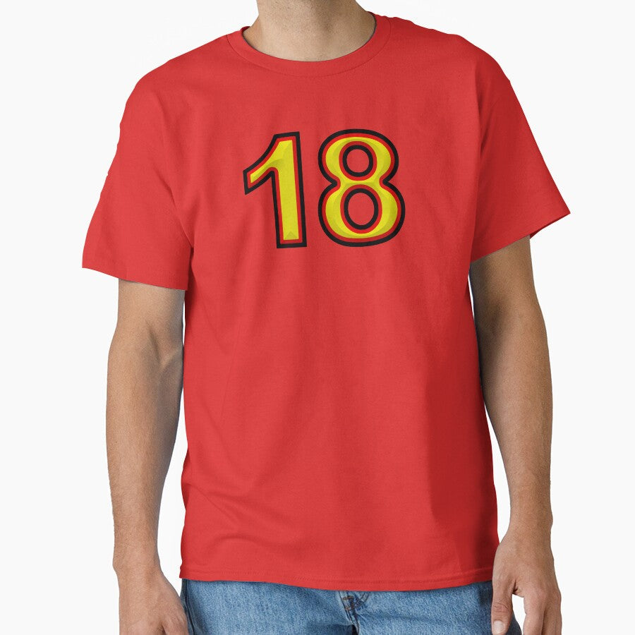 Design Eighteen with 3D effect - German colors red yellow black by Segasprojects Unisex T-shirt, Sweatshirt, Hoodie, Long Sleeve Tee - T-Shirt, Sweatshirt, Hoodie