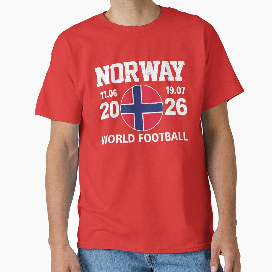 Norway 2026 Football Gift by FernaRoje Unisex T-shirt, Sweatshirt, Hoodie, Long Sleeve Tee - T-Shirt, Sweatshirt, Hoodie