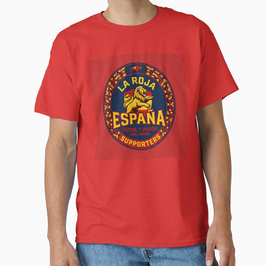 Espaa Football Supporters - La Roja 2026 Legends Badge by INVIKETOS Unisex T-shirt, Sweatshirt, Hoodie, Long Sleeve Tee - T-Shirt, Sweatshirt, Hoodie